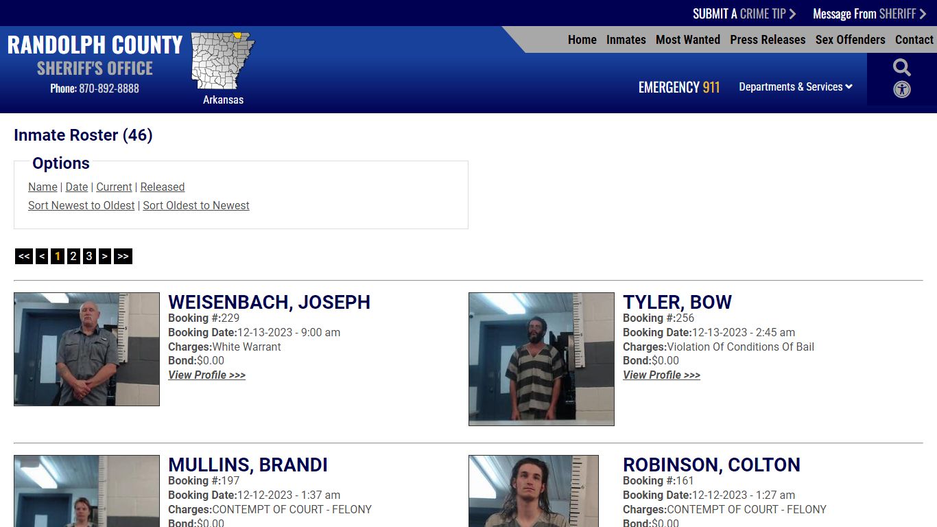 Inmate Roster (69) - Randolph County Sheriff